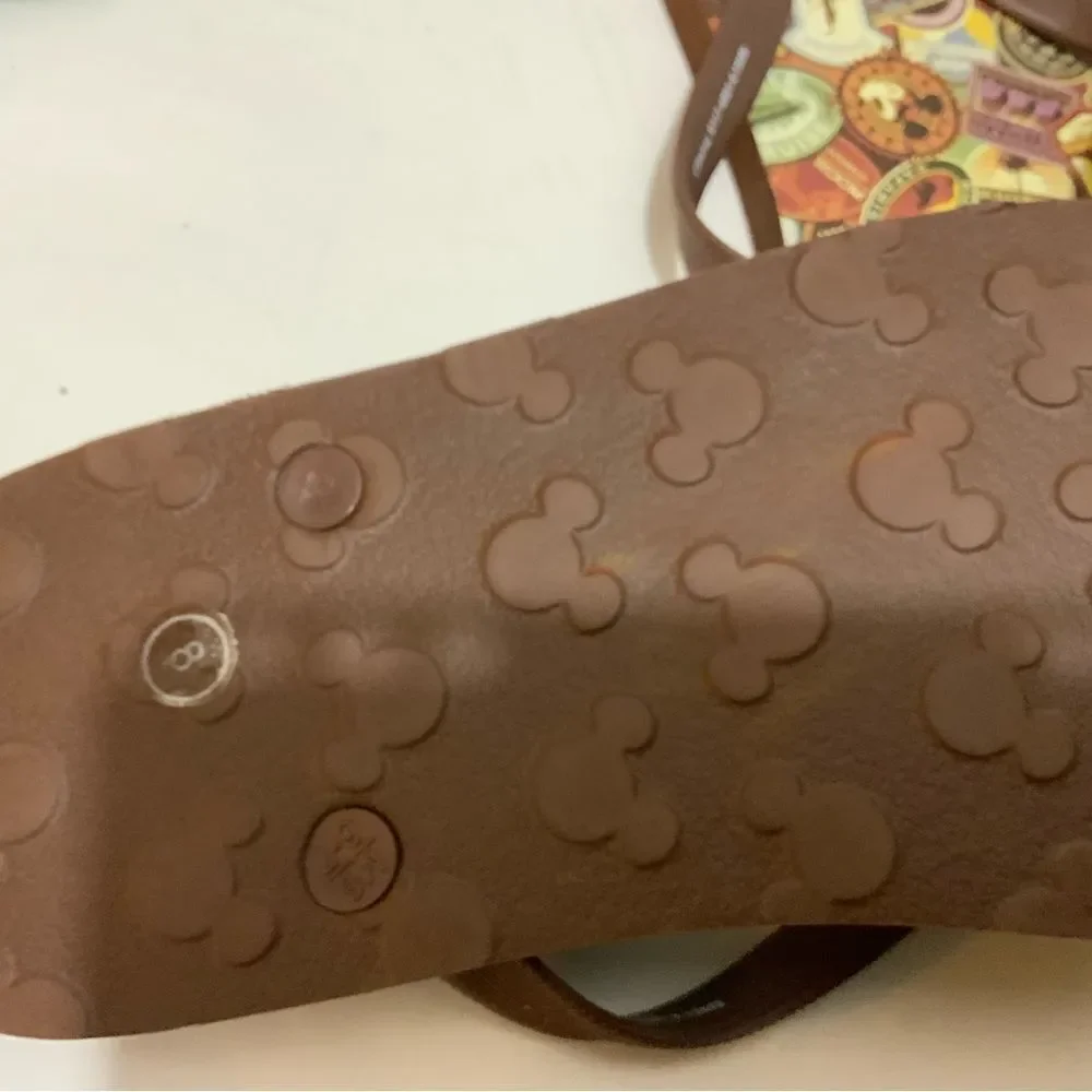 Disney Themed Brown Casual Slide Flip Flop Sandals Shoes Men’s 8